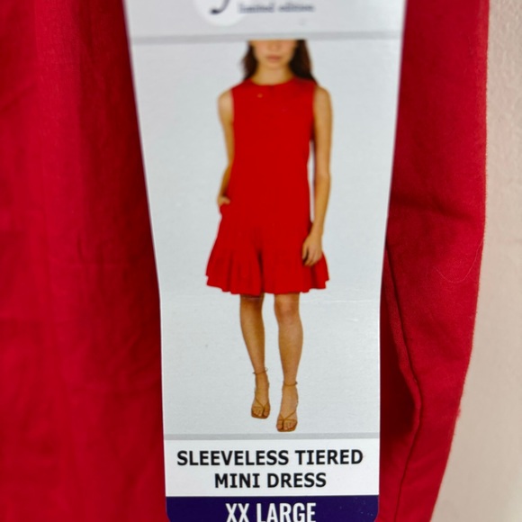 Joie-Limited Edition-sleeveless tiered mini dress in cayenne red-woman’s XXL-NWT - Picture 9 of 14